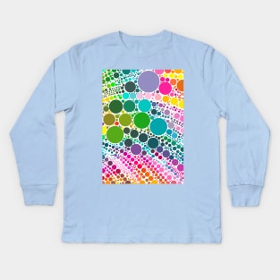 Light Rainbow Pastel Polka Dot Pattern Design Kids Long Sleeve T-Shirt